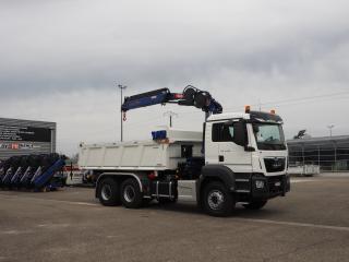 MAN 6x4 avec une grue PM 18523 TP et une bibenne W2H KH KIPPER